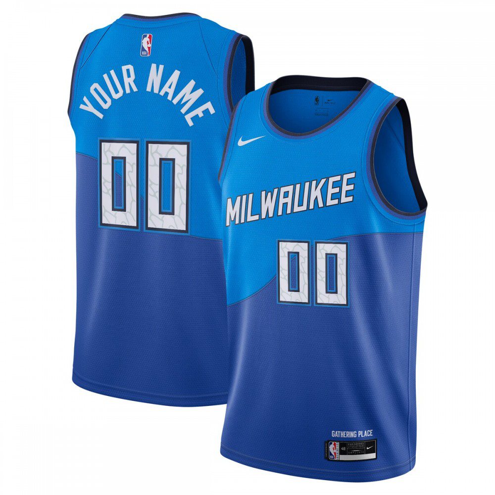 Milwaukee Bucks 2020/21 Swingman Custom Jersey Blue - City Edition-Pro Kit Vault | Brand New 26/27 Sports Jerseys